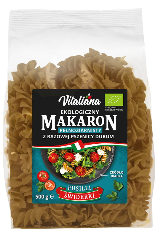 MAKARON (Z RAZOWEJ PSZENICY DURUM) FUSILLI BIO 500 g - VITALIANA-0