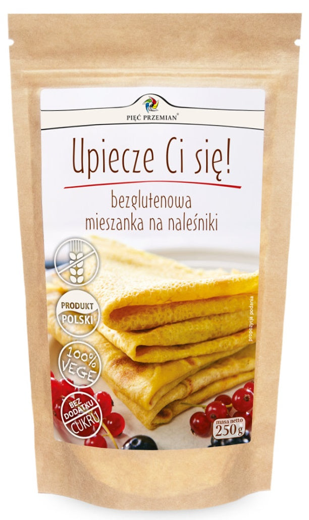 MIESZANKA NA NALEŚNIKI BEZ DODATKU CUKRÓW BEZGLUTENOWA 250 g - PIĘĆ PRZEMIAN-0