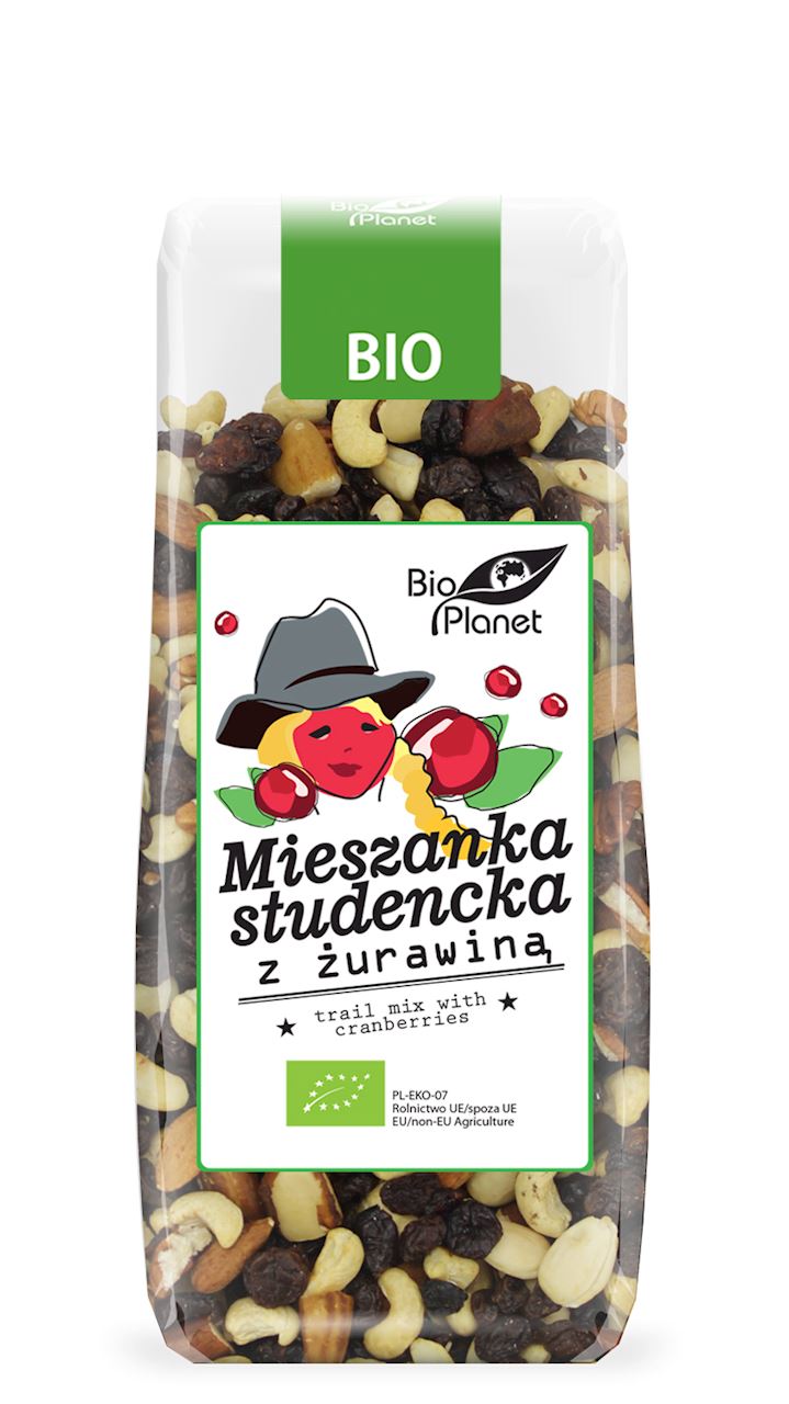 MIESZANKA STUDENCKA Z ŻURAWINĄ BIO 150 g - BIO PLANET-0