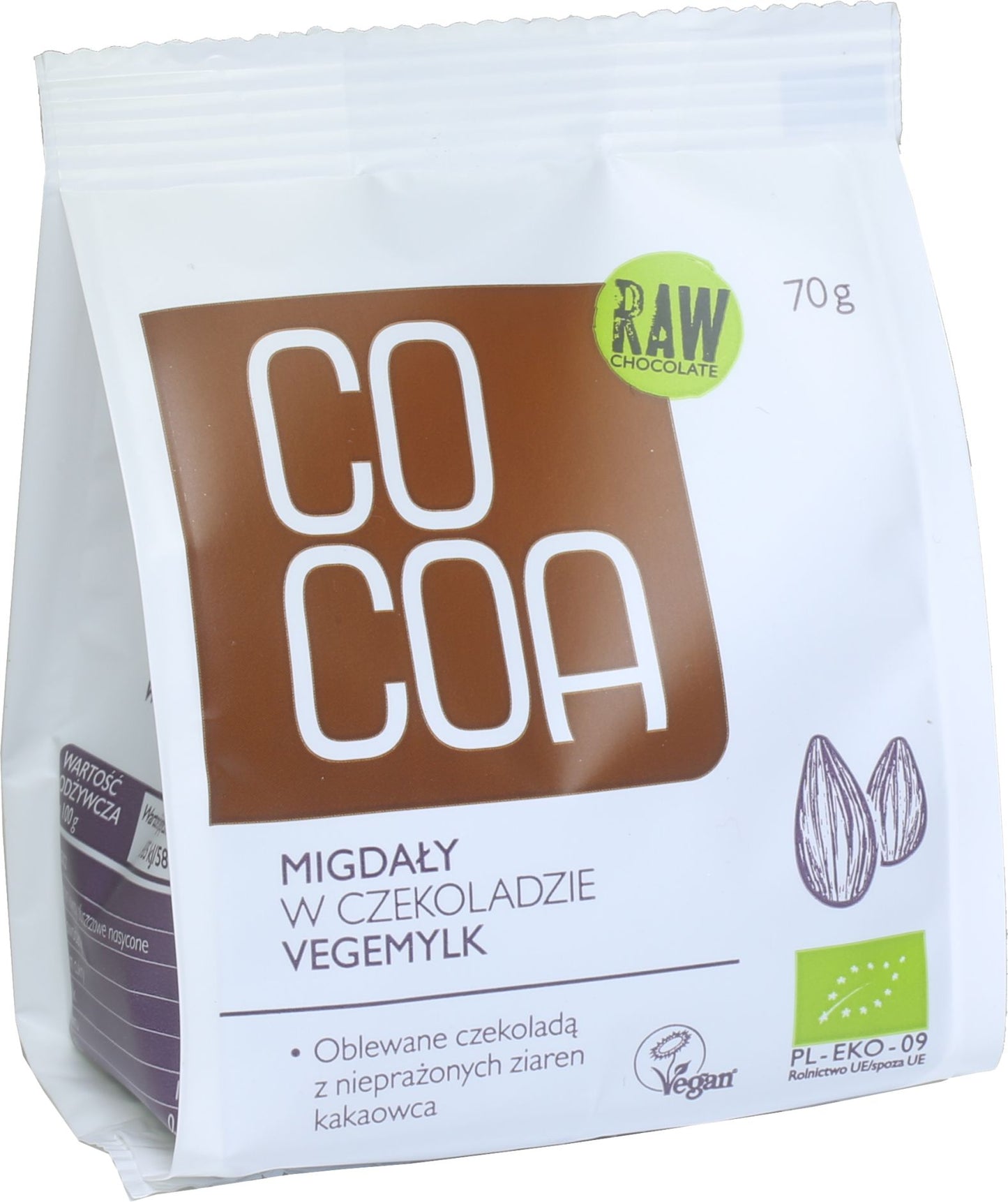 MIGDAŁY W CZEKOLADZIE VEGEMILK BIO 70 g - COCOA-0