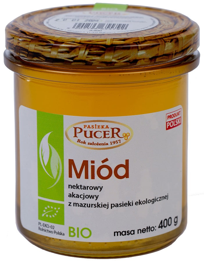 MIÓD NEKTAROWY AKACJOWY  BIO 400 g - PASIEKA PUCER-0