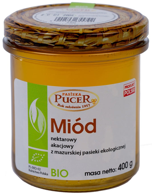 MIÓD NEKTAROWY AKACJOWY  BIO 400 g - PASIEKA PUCER-0