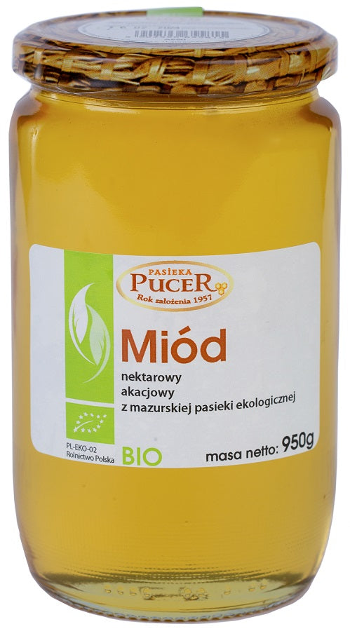 MIÓD NEKTAROWY AKACJOWY  BIO 950 g - PASIEKA PUCER-0