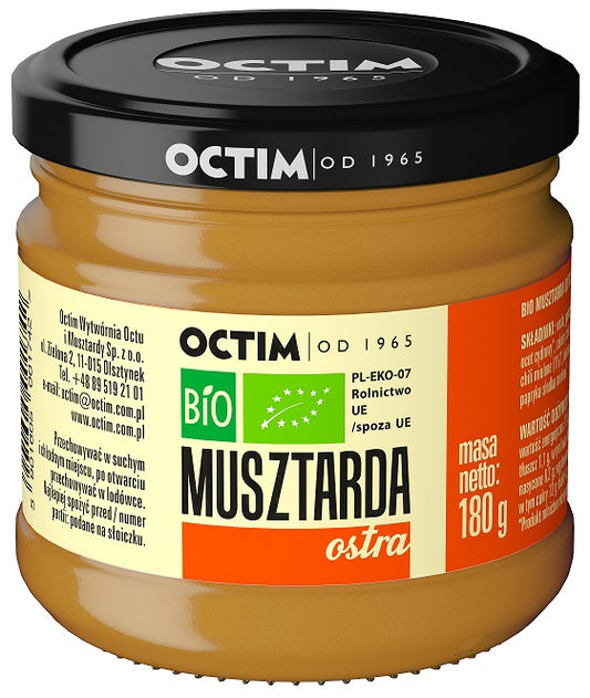 MUSZTARDA OSTRA BIO 180 g - OCTIM-0