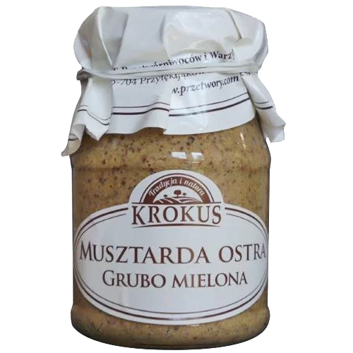 MUSZTARDA OSTRA GRUBO MIELONA 180 g - KROKUS-0