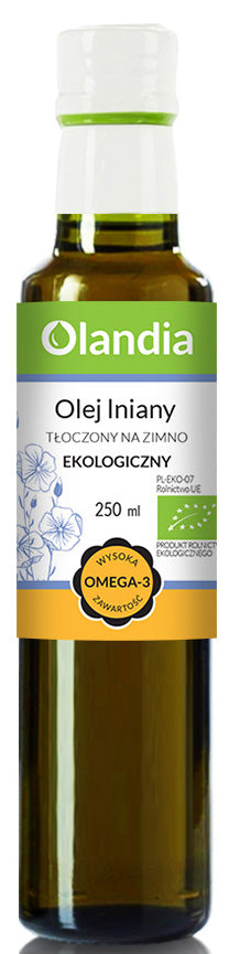 OLEJ LNIANY TŁOCZONY NA ZIMNO BIO 250 ml - OLANDIA-0