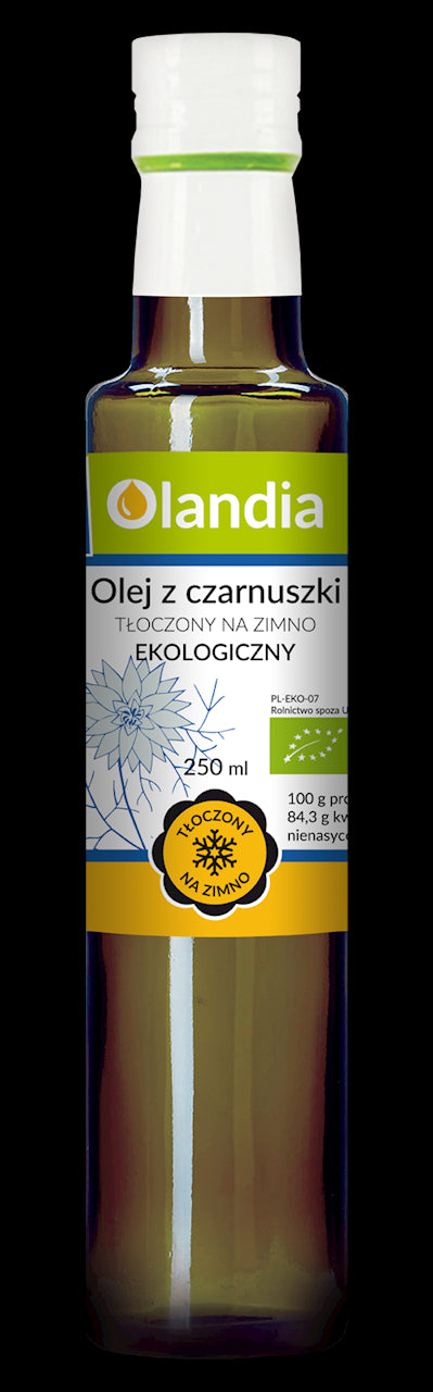 OLEJ Z CZARNUSZKI TŁOCZONY NA ZIMNO BIO 250 ml - OLANDIA-0