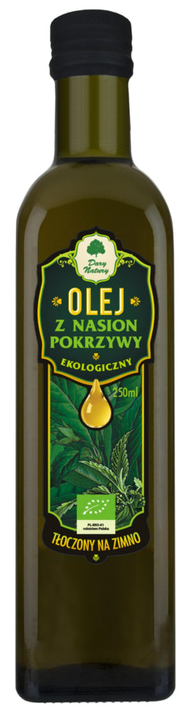 OLEJ Z NASION POKRZYWY TŁOCZONY NA ZIMNO BIO 250 ml - DARY NATURY-0