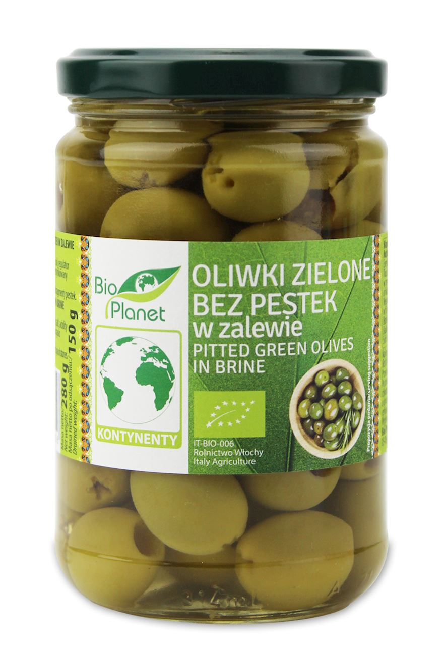 OLIWKI ZIELONE BEZ PESTEK W ZALEWIE BIO 280 g (150 g) - BIO PLANET-0