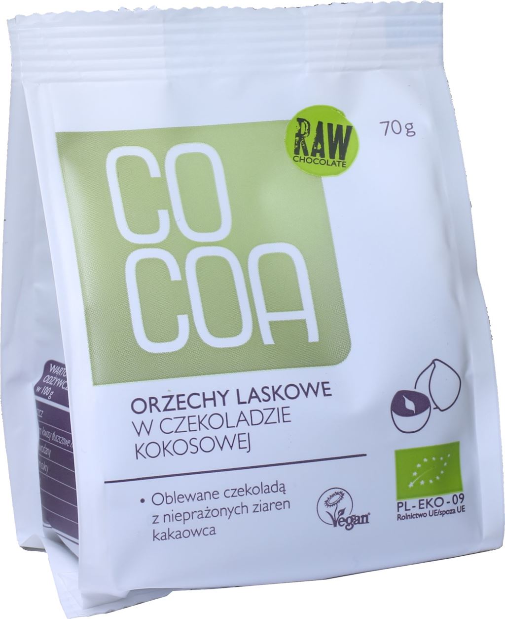 ORZECHY LASKOWE W CZEKOLADZIE KOKOSOWEJ BIO 70 g - COCOA-0