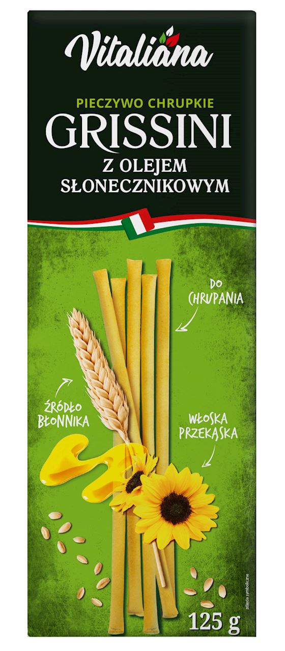 PALUSZKI GRISSINI Z OLEJEM SŁONECZNIKOWYM 125 g - VITALIANA-0