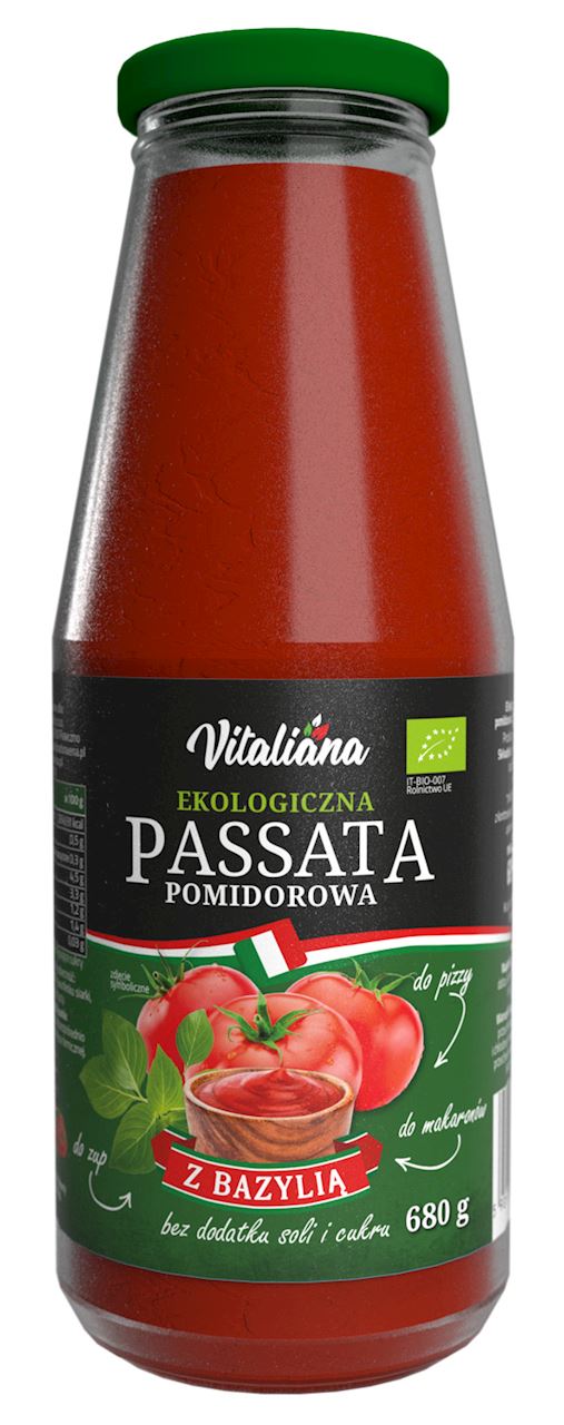 PASSATA POMIDOROWA Z BAZYLIĄ BIO 680 g  - VITALIANA-0