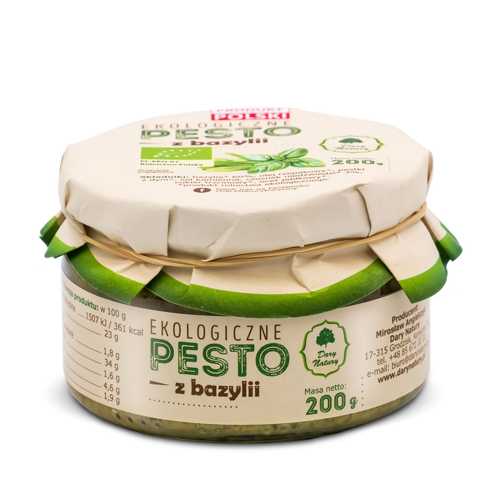 PESTO Z BAZYLII BIO 200 g - DARY NATURY-0