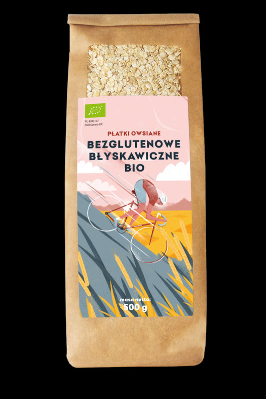 PŁATKI OWSIANE BŁYSKAWICZNE BEZGLUTENOWE BIO 500 g - PIĘĆ PRZEMIAN-0