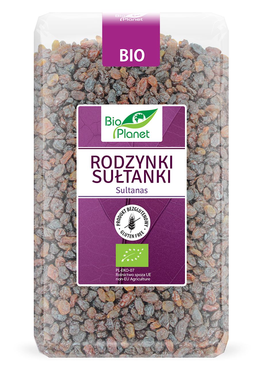 RODZYNKI SUŁTANKI BEZGLUTENOWE BIO 1 kg - BIO PLANET-0