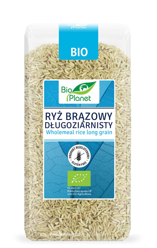 RYŻ BRĄZOWY DŁUGOZIARNISTY BEZGLUTENOWY BIO 500 g - BIO PLANET-0