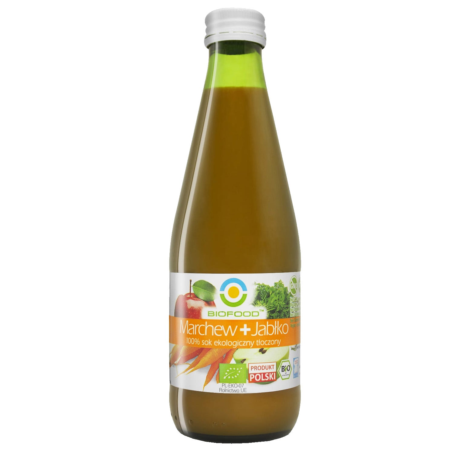 SOK JABŁKOWO - MARCHWIOWY NFC BEZGLUTENOWY BIO 300 ml - BIO FOOD-0