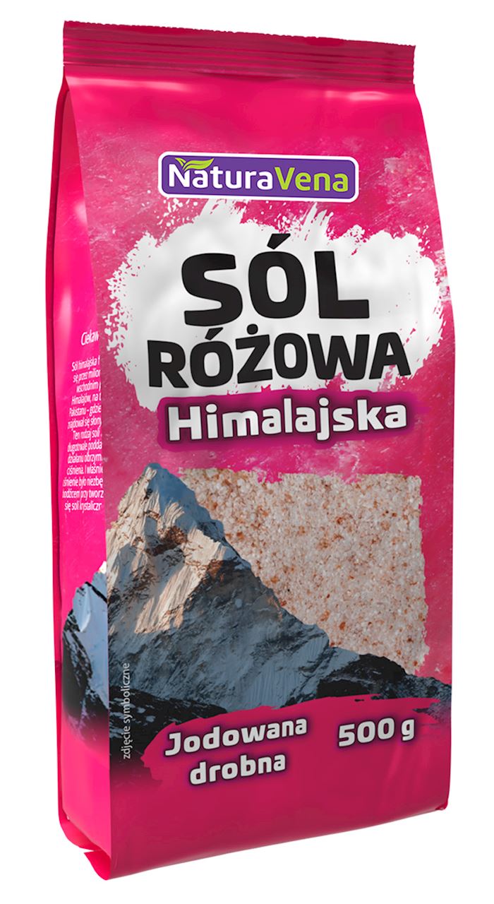 SÓL HIMALAJSKA RÓŻOWA DROBNO MIELONA JODOWANA 500 g - NATURAVENA-0