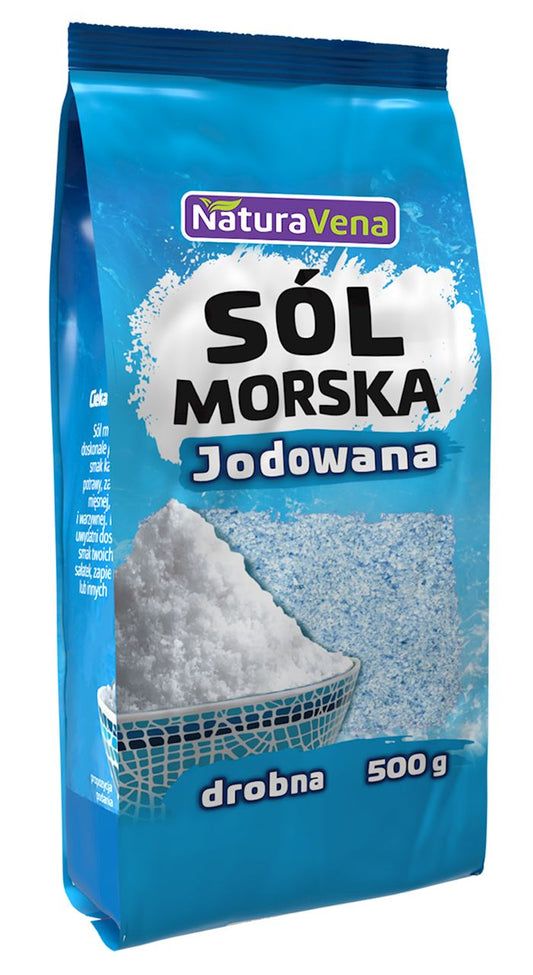 SÓL MORSKA DROBNO MIELONA JODOWANA 500 g - NATURAVENA-0