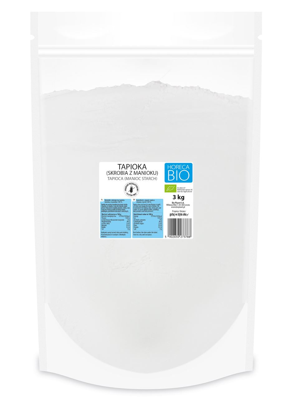 TAPIOKA (SKROBIA Z MANIOKU) BEZGLUTENOWA BIO 3 kg - HORECA-0