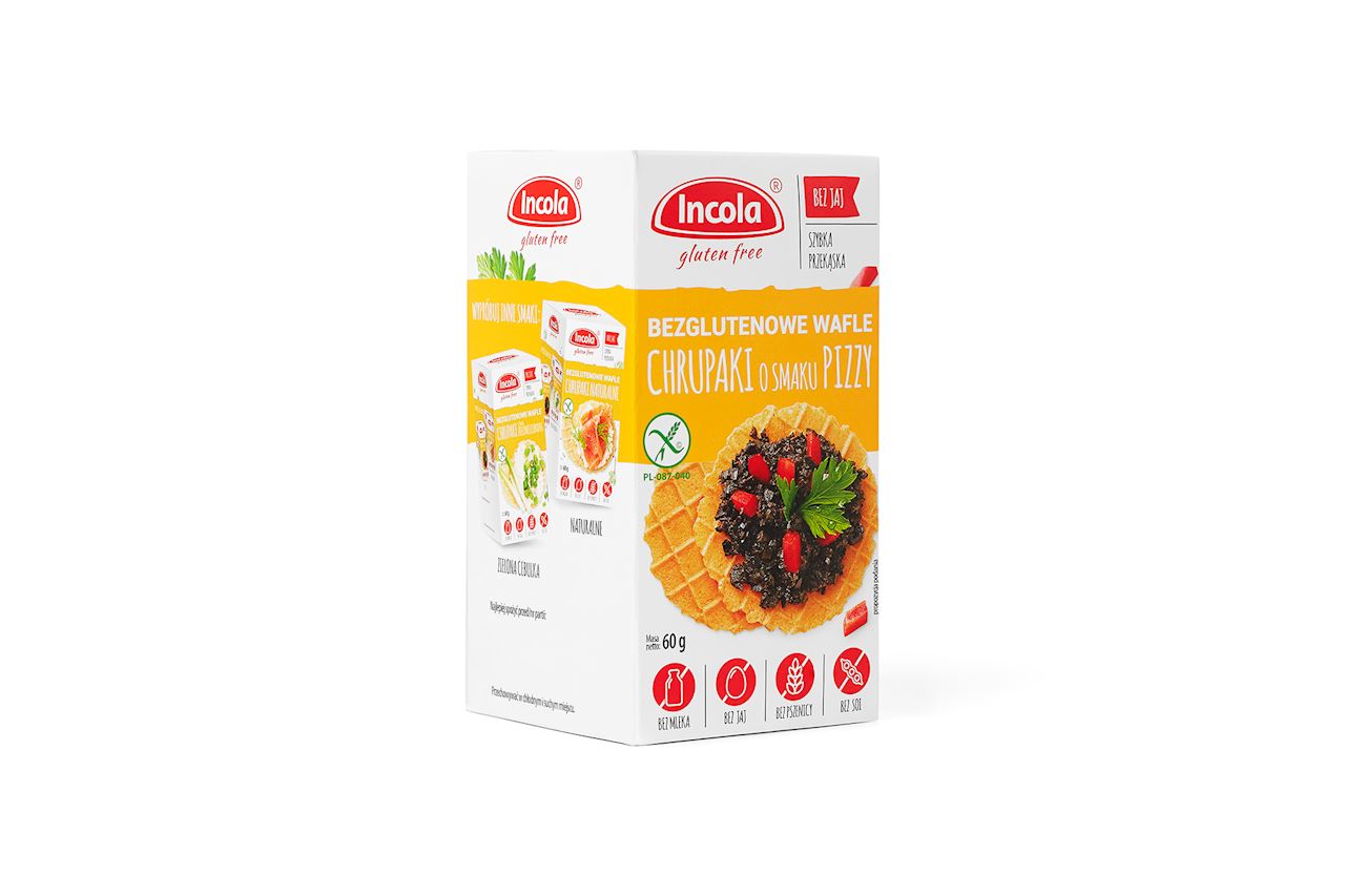 WAFLE KUKURYDZIANE O SMAKU PIZZY BEZGLUTENOWE 60 g - INCOLA-0