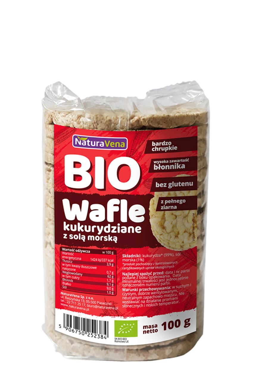 WAFLE KUKURYDZIANE PEŁNOZIARNISTE Z SOLĄ MORSKĄ BIO 100 g - NATURAVENA-0