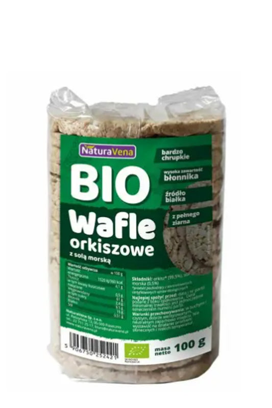 WAFLE ORKISZOWE PEŁNOZIARNISTE Z SOLĄ MORSKĄ BIO 100 g - NATURAVENA-0