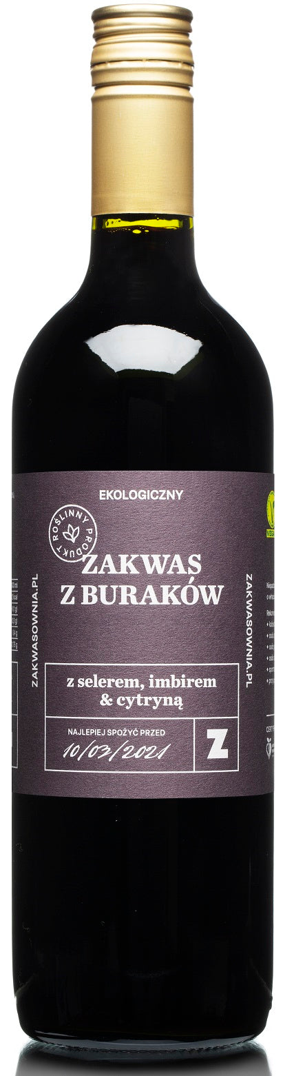 ZAKWAS Z BURAKÓW Z SELEREM, IMBIREM I CYTRYNĄ  BIO 700 ml - ZAKWASOWNIA-0