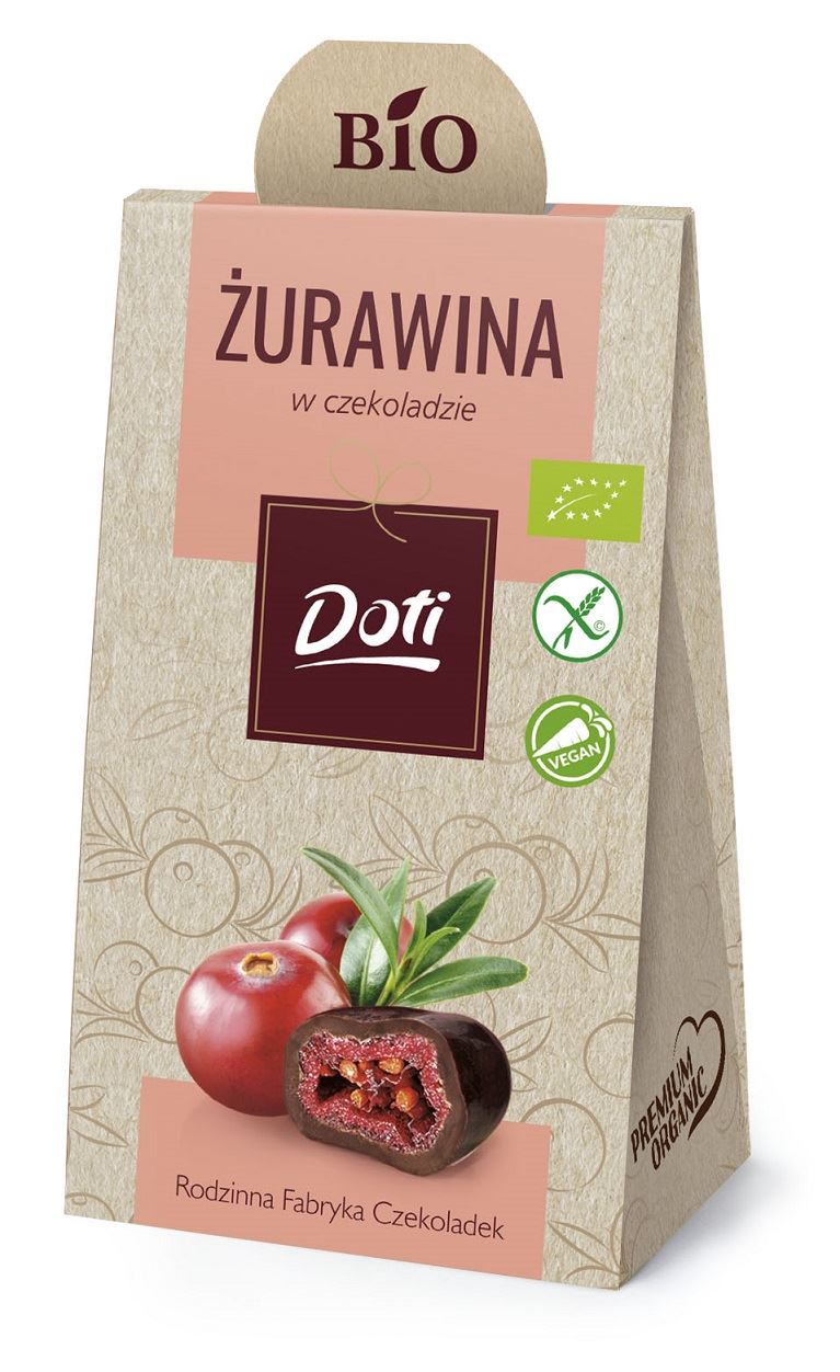 ŻURAWINA W CZEKOLADZIE GORZKIEJ BEZGLUTENOWA BIO 50 g - DOTI-0